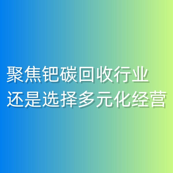 清輝鈀碳回收日記550，聚焦鈀碳回收行業(yè),還是選擇多元化經(jīng)營